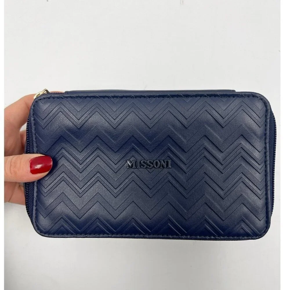 Missoni Exclusive Delta One Travel Case Pouch Blue Wave Zipper - CASE ONLY